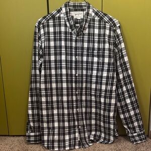 Field & Stream Black and White Checkered Shirt Large